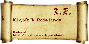 Kirják Rodelinda névjegykártya
